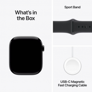 Apple Watch Series 11 GPS 46mm Jet Black Aluminium Case Black Sport Band - M/L (MEUX4MP/A)