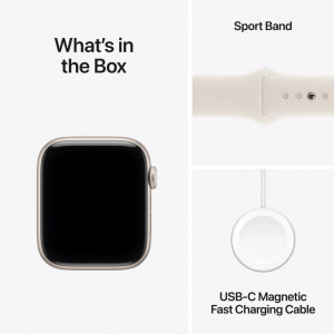 Apple Watch SE 3 GPS 44mm Starlight Aluminium Case Starlight Sport Band - M/L (MEHJ4MP/A)