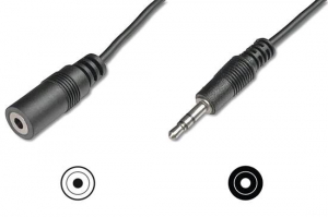 Digitus audio kábel 3,5mm Jack - 3,5mm Jack M/F 1,5m  (AK-102023)