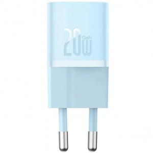 Baseus GaN5 Mini USB-C h&aacute;l&oacute;zati gyorst&ouml;ltő adapter, 20W, k&eacute;k (CCGN050103)