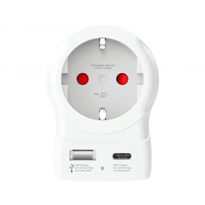 SKROSS Europe - UK Utaz&oacute;adapter USB-C + USB-A (20W PD, gyorst&ouml;lt&eacute;s, Feh&eacute;r) (1.500283-E)