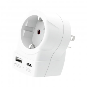 SKROSS Europe - USA Utaz&oacute;adapter USB-C + USB-A (20W PD, gyorst&ouml;lt&eacute;s, Feh&eacute;r) (1.500284-E)