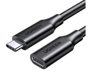 UGREEN adatk&aacute;bel hosszabb&iacute;t&oacute; (Type-C aljzat - Type-C, 100W, 4K, 100cm) FEKETE (US353)