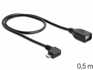 Delock 83271 USB micro-B apa > USB 2.0-A anya OTG forgatott kábel 0.5 m