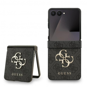 Guess PU 4G Metal Logo tok Samsung Galaxy Z Flip 7 k&eacute;sz&uuml;l&eacute;khez sz&uuml;rke