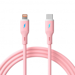 Akyga USB type C / Lightning 30W Szilikon k&aacute;bel 1m r&oacute;zsasz&iacute;n (AK-USB-71)