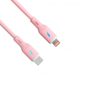 Akyga USB type C / Lightning 30W Szilikon k&aacute;bel 1m r&oacute;zsasz&iacute;n (AK-USB-71)