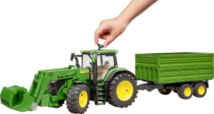 bruder John Deere 7R 350 traktor homlokrakod&oacute;val &eacute;s p&oacute;tkocsival (3155)