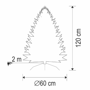 HOME  LED-es műfenyő, 120 cm, optikai sz&aacute;las, folyamatos sz&iacute;nv&aacute;lt&aacute;s, műanyag talp, h&aacute;l&oacute;zati t&aacute;pell&aacute;t&aacute;s, belt&eacute;ri kivitel (KIX120LED)