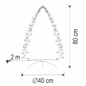HOME  LED-es műfenyő, 80 cm, optikai sz&aacute;las, folyamatos sz&iacute;nv&aacute;lt&aacute;s, műanyag talp, h&aacute;l&oacute;zati t&aacute;pell&aacute;t&aacute;s, belt&eacute;ri kivitel (KIX80LED)