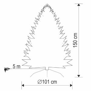 Home  havas műfenyő LED-ekkel, 170db melegfeh&eacute;r LED, 8 program, 150cm magas, 101cm &aacute;tm&eacute;rő, 3D &eacute;s 2D tűlevelek, h&aacute;l&oacute;zati t&aacute;pell&aacute;t&aacute;s, belt&eacute;ri kivitel (K