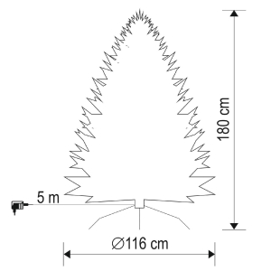 Home  havas műfenyő LED-ekkel, 250db melegfeh&eacute;r LED, 8 program, 180cm magas, 116cm &aacute;tm&eacute;rő, 3D &eacute;s 2D tűlevelek, h&aacute;l&oacute;zati t&aacute;pell&aacute;t&aacute;s, belt&eacute;ri kivitel (K
