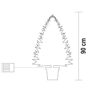 Home  elemes műfenyő LED-ekkel, 100db melegfeh&eacute;r LED, 90cm magas, 8 programos, 3D &eacute;s 2D tűlevelek, elemes t&aacute;pell&aacute;t&aacute;s, belt&eacute;ri kivitel (KMF90BLED)