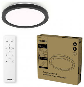 Philips Mennyezeti l&aacute;mpa, LED-es mennyezeti l&aacute;mpa Fekete (8721103057563)