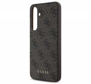 Guess 4G METAL GOLD LOGO műanyag telefonv&eacute;dő (textil h&aacute;tlap) S&Ouml;T&Eacute;TBARNA Samsung Galaxy S24 FE (SM-S721) (GUHCS24FEG4GFBR)