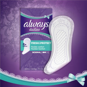 Always Dailies Fresh & Protect Normal, 80 db tisztasági betét - használható gyenge menstruáció esetén