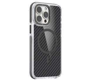 Szilikon telefonv&eacute;dő (&uuml;t&eacute;s&aacute;ll&oacute;s&aacute;g, l&eacute;gp&aacute;rn&aacute;s sarok, karbon minta, wireless, MagSafe) FEKETE Samsung Galaxy A17 5G (SM-A176) "Gigapack csomagol&aacute;s" (GP-