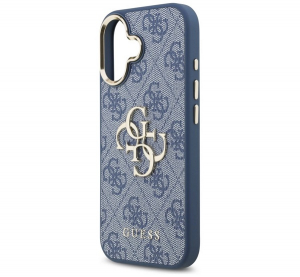 Guess 4G BIG CLASSIC LOGO szilikon telefonv&eacute;dő (&uuml;t&eacute;s&aacute;ll&oacute;s&aacute;g, bőr hat&aacute;s&uacute; h&aacute;tlap) K&Eacute;K/BARNA Apple iPhone 17 (GUHCP17S4GMGCBL)