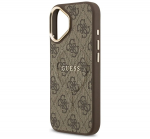Guess 4G CLASSIC LOGO szilikon telefonv&eacute;dő (&uuml;t&eacute;s&aacute;ll&oacute;s&aacute;g, bőr hat&aacute;s&uacute; h&aacute;tlap) S&Ouml;T&Eacute;TBARNA Apple iPhone 17 (GUHMP17SP4MSEGCW)