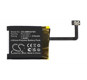 Cameron Sino Li-Polymer akku (3.87V / 470mAh, Amazfit PL412631 kompatibilis) FEKETE Amazfit GTR 47mm (CS-AMR447SH)