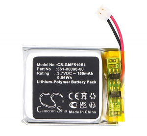 Cameron Sino Li-Polymer akku (3.7V / 150mAh, Garmin 361-00096-00 kompatibilis) FEKETE Garmin Fenix 5S / Fenix 5S Plus (CS-GMF510SL)