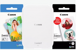 Canon ZOEMINI 2 Fot&oacute;nyomtat&oacute; Gy&ouml;ngyh&aacute;zfeh&eacute;r + 5x7,6cm ZINK fot&oacute;pap&iacute;r 20 lap + 3.3 cm ZINK 10 lap k&ouml;rmatrica pap&iacute;r (5452C007)
