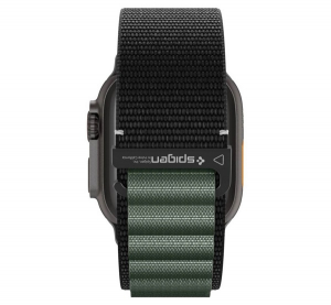 Spigen WBF1 p&oacute;tsz&iacute;j (egyedi m&eacute;ret, nagy, textil, &aacute;ll&iacute;that&oacute;) FEKETE/S&Ouml;T&Eacute;TZ&Ouml;LD Apple Watch Series 5 44mm / Watch Series 4 44mm / Watch Series 3 42mm (AM