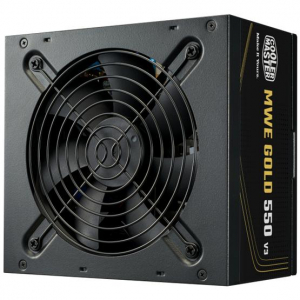 Cooler Master TÁP  550W - MWE Gold 550 V3 -  - 80+ Gold  - ATX 3.1 - Nem moduláris - Fekete Tápegység (MPE-5502-ACAAG-3BEU)
