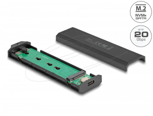 Delock K&uuml;lső USB Type-C  20 Gbps kombin&aacute;lt h&aacute;z M.2 NVMe PCIe vagy SATA SSD eszk&ouml;zh&ouml;z - szersz&aacute;m mentes (42031)