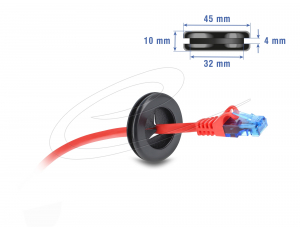 Delock Gumi k&aacute;belh&uuml;vely &aacute;tm&eacute;rője, kerek 35 mm fekete 2 db. (67329)