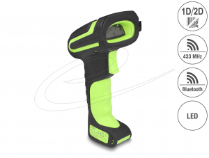 Delock Ipari vonalk&oacute;d leolvas&oacute; 1D &eacute;s 2D 433 MHz-hez vagy Bluetooth-hoz indukt&iacute;v t&ouml;ltő&aacute;llom&aacute;ssal &eacute;s hosszan tart&oacute; olvas&oacute;val ak&aacute;r 6,5 m (90588)