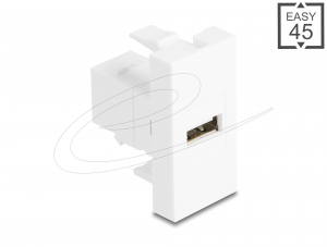 Delock Easy 45 modul USB 2.0 A-t&iacute;pus&uacute; anya - USB 2.0 B-t&iacute;pus&uacute; anya, feh&eacute;r (90907)