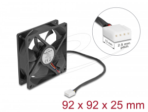 Delock Axi&aacute;lis ventil&aacute;tor 12 V DC, 92 x 92 x 25 mm fekete (67297)