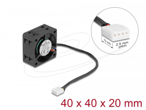 Delock Axi&aacute;lis ventil&aacute;tor 24 V DC, 40 x 40 x 20 mm fekete (67299)