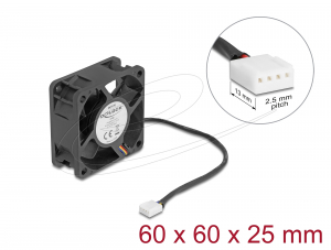 Delock Axi&aacute;lis ventil&aacute;tor 12 V DC, 60 x 60 x 25 mm fekete (67295)