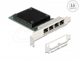 Delock PCI Express x4 h&aacute;l&oacute;zati k&aacute;rtya 2.5 Gigabit LAN 4 x RJ45 RTL8125 (88601)