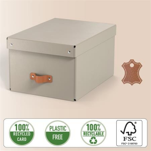 Leitz T&aacute;rol&oacute;doboz, M m&eacute;ret,  "Puro", homokb&eacute;zs (E61490012)