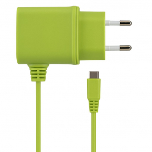 KSIX Micro USB fali t&ouml;ltő 1A z&ouml;ld (B1750CD03VE)