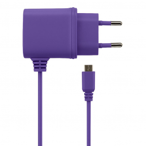 KSIX Micro USB fali t&ouml;ltő 1A lila (B1740CD02VI)