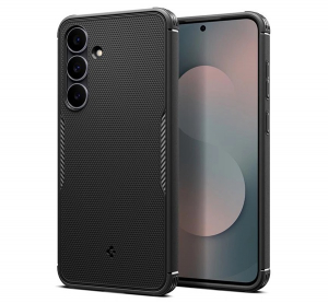 Spigen CORE ARMOR MAG szilikon telefonv&eacute;dő (&uuml;t&eacute;s&aacute;ll&oacute;s&aacute;g, kamerav&eacute;dő, &eacute;rdes fel&uuml;let, MagSafe) FEKETE Samsung Galaxy S25 FE (SM-S731) (ACS10021)
