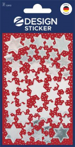 AVERY ZWECKFORM Ablakmatrica,  2 &iacute;v, 76x120 mm, , "Z-Desing No.52812", ez&uuml;st csillagok (AY52812)