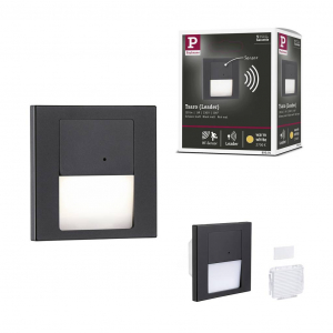 Paulmann Tsaro eckig 80x36mm 1W 80lm 230V 2700K Fali be&eacute;p&iacute;thető l&aacute;mpa LED 1 W Fekete (matt) (80004)