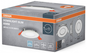 Osram Downlight Slim 85mm 4.5W 6500K LED-es mennyezeti l&aacute;mpa 4.50 W Feh&eacute;r (4099854445385)