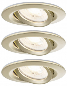 Paulmann Nova Coin LED-es be&eacute;p&iacute;thető l&aacute;mpa 3 r&eacute;szes k&eacute;szlet LED GU10 6 W Arany (matt) (92408)