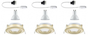Paulmann Nova Coin LED-es be&eacute;p&iacute;thető l&aacute;mpa 3 r&eacute;szes k&eacute;szlet LED GU10 6 W Arany (matt) (92408)