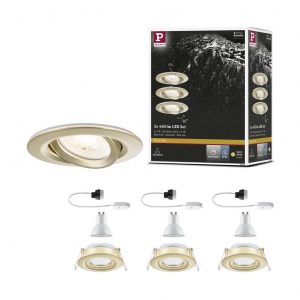 Paulmann Nova Coin LED-es be&eacute;p&iacute;thető l&aacute;mpa 3 r&eacute;szes k&eacute;szlet LED GU10 6 W Arany (matt) (92408)