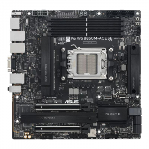 ASUS Pro WS B850M-ACE SE AMD Micro-ATX motherboard, with server-grade IPMI management, PCIe 5.0 x 16, PCIe 5.0 M.2, PCIe 5.0 MCIO, U.2 connector, 10Gb