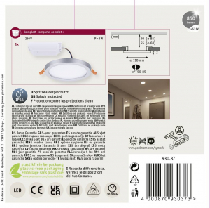 Paulmann AREO VariFit LED-es be&eacute;p&iacute;thető panel LED 6.5 W Kr&oacute;m (matt) (93037)