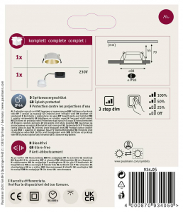 Paulmann Cole Coin LED-es be&eacute;p&iacute;thető l&aacute;mpa LED 6 W Feh&eacute;r, Arany (93405)
