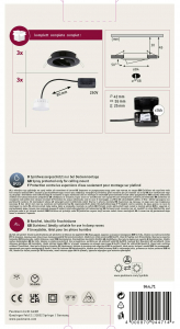 Paulmann LED-es be&eacute;p&iacute;thető l&aacute;mpa 3 r&eacute;szes k&eacute;szlet LED 18 W Fekete (matt) (94471)
